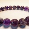 Close-up of natural amethyst bracelet beads
