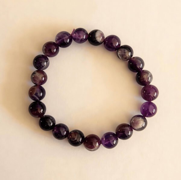 Natural amethyst bracelet top view