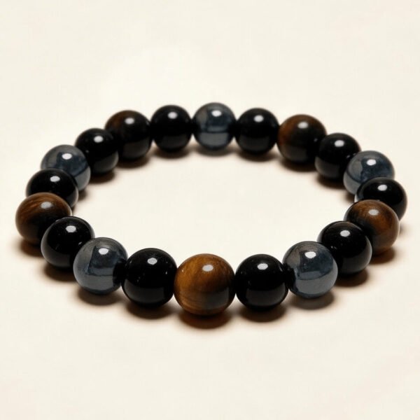 tiger-eye-obsidian-hematite-protection-bracelet Tiger eye, obsidian and hematite protection bracelet