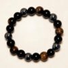 tiger-eye-obsidian-hematite-protection-bracelet-top-view Tiger eye, obsidian and hematite protection bracelet top view