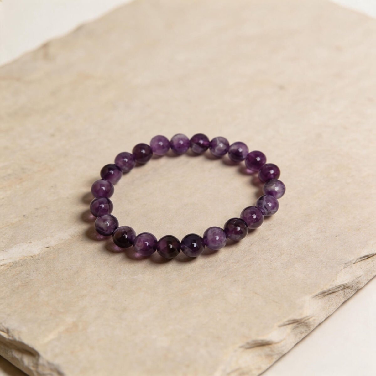 Natural amethyst purple bracelet for calm and balance