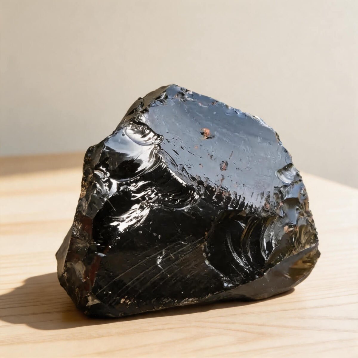 raw black obsidian stone for protection and grounding