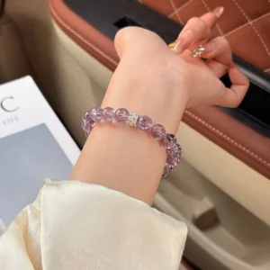 Alternate view of the crystal bead bracelet