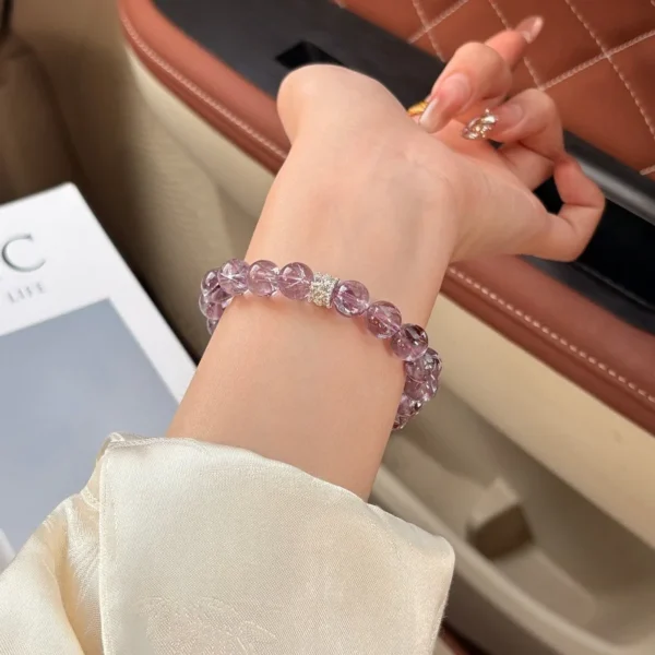 Alternate view of the crystal bead bracelet