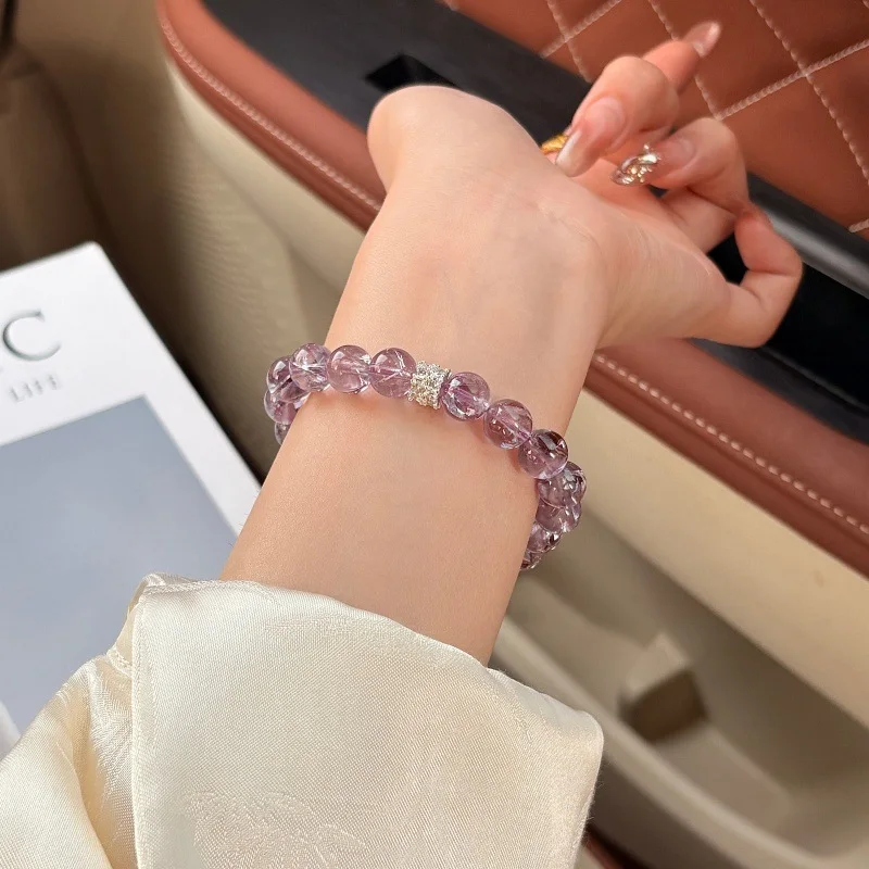 Alternate view of the crystal bead bracelet