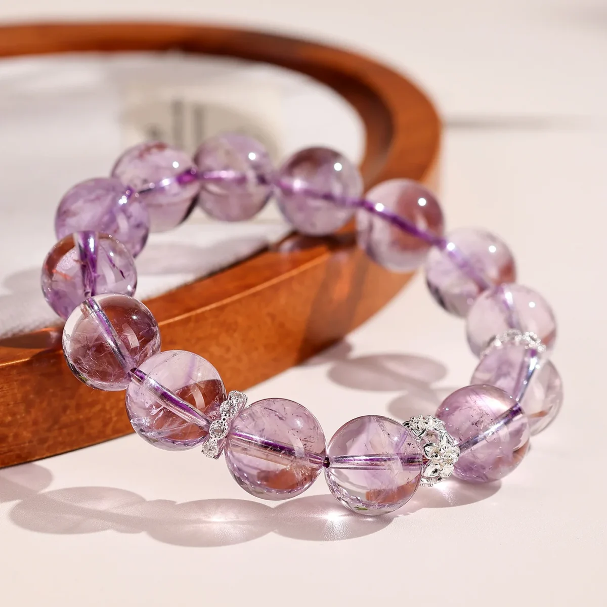Amethyst & Crystal Bead Bracelet