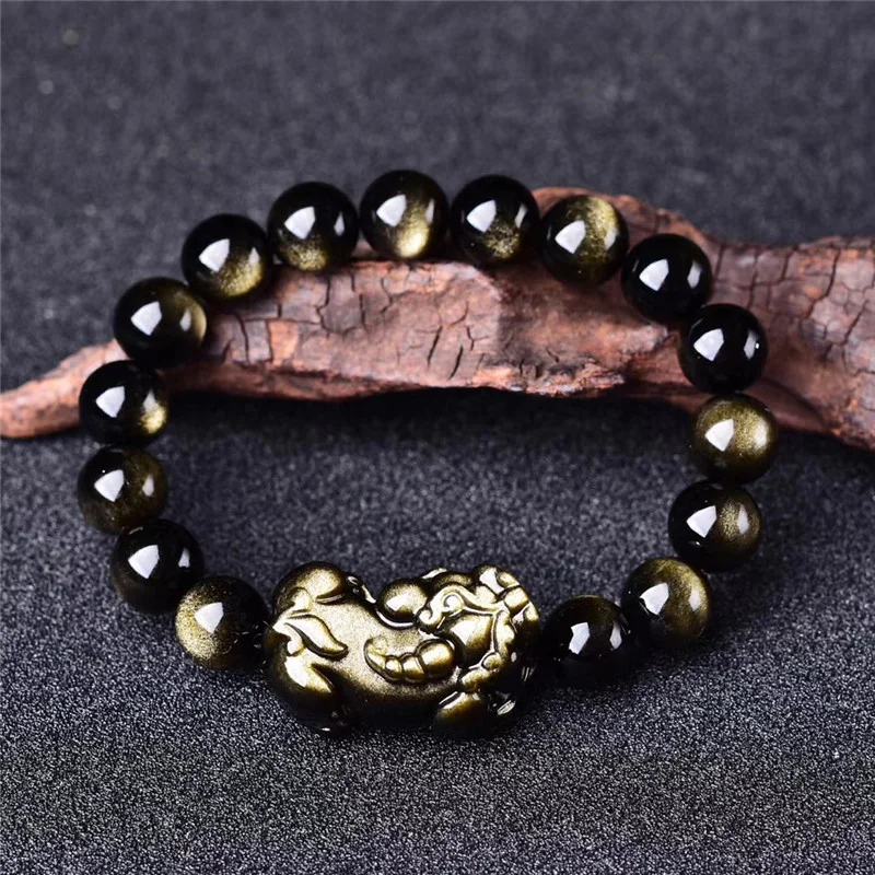 Black Obsidian & Crystal Pixiu Bracelet product image