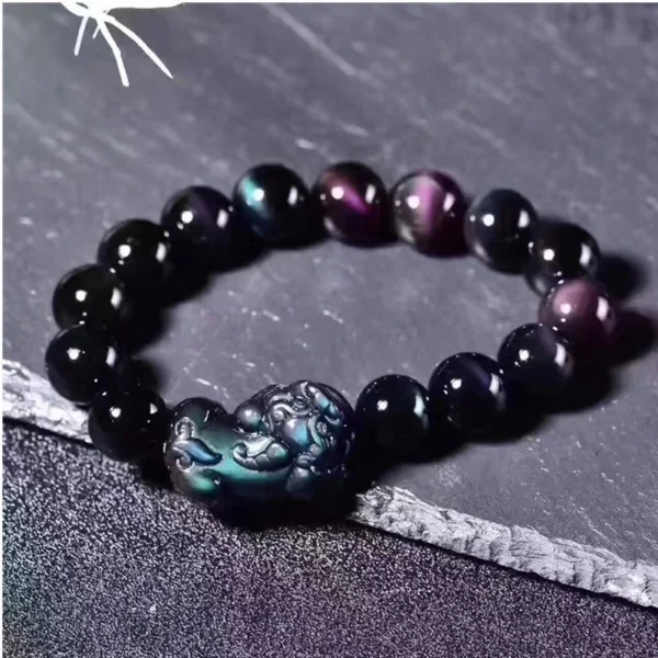 Black Obsidian Pixiu Bracelet - 10mm product image 2