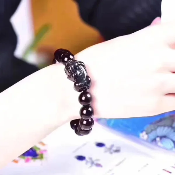 Black Obsidian Pixiu Bracelet - 10mm product image 3