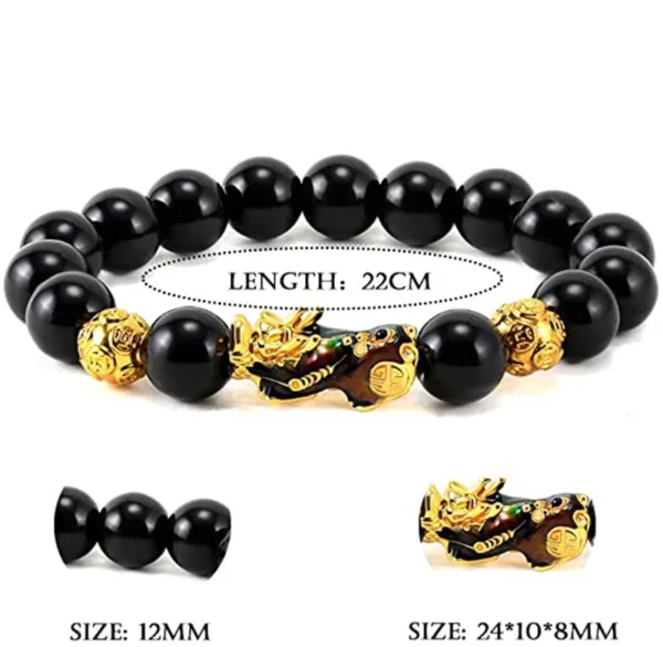 Black Obsidian Pixiu Bracelet - Design 4 Product Image Black Obsidian Pixiu Bracelet - Design 4 product image