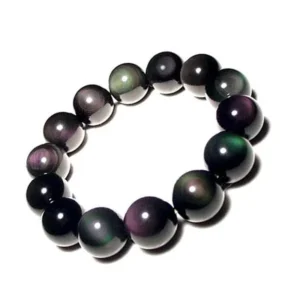 Black Obsidian & Crystal Bead Bracelet