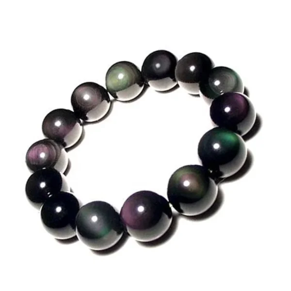 Black Obsidian & Crystal Bead Bracelet