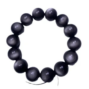 Silver sheen obsidian bead bracelet