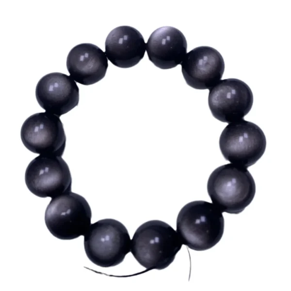 Silver Sheen Obsidian Bead Bracelet Silver sheen obsidian bead bracelet