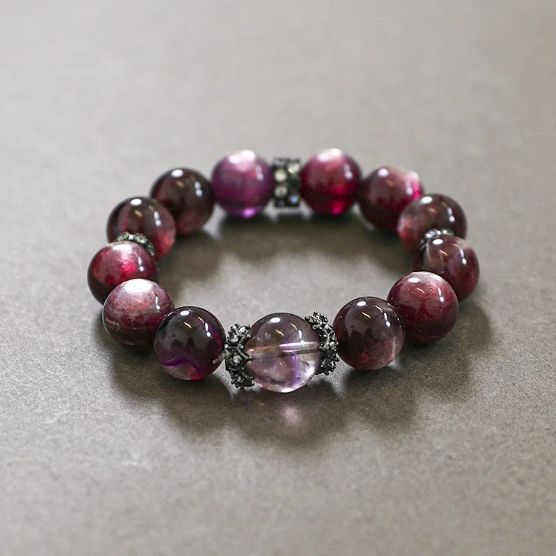 Lepidolite & Crystal Bead Bracelet - 13MM alternate view