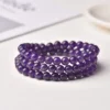 Three-Wrap Amethyst Bead Bracelet Three wrap amethyst bead bracelet