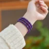 ac-900370360027-4 Three Wrap Amethyst Bracelet Detail View