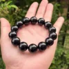 Black Obsidian Bead Bracelet - Design 5 side view
