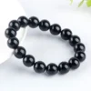 Black Obsidian Bead Bracelet - Design 5 bead detail