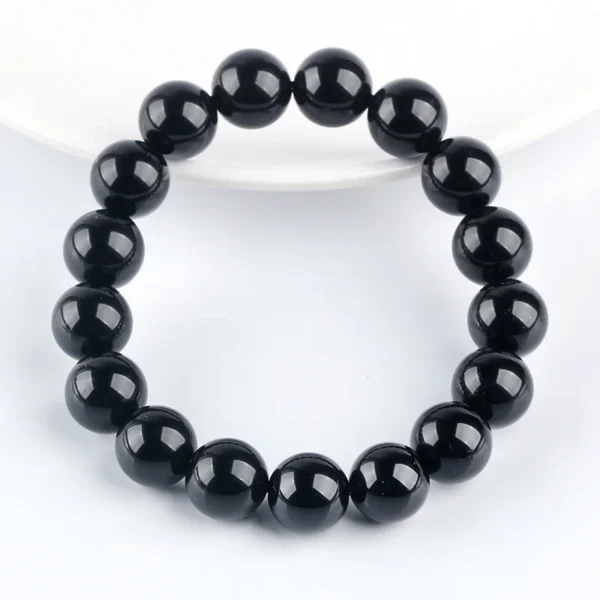 Black Obsidian Bead Bracelet - Design 5 alternate view