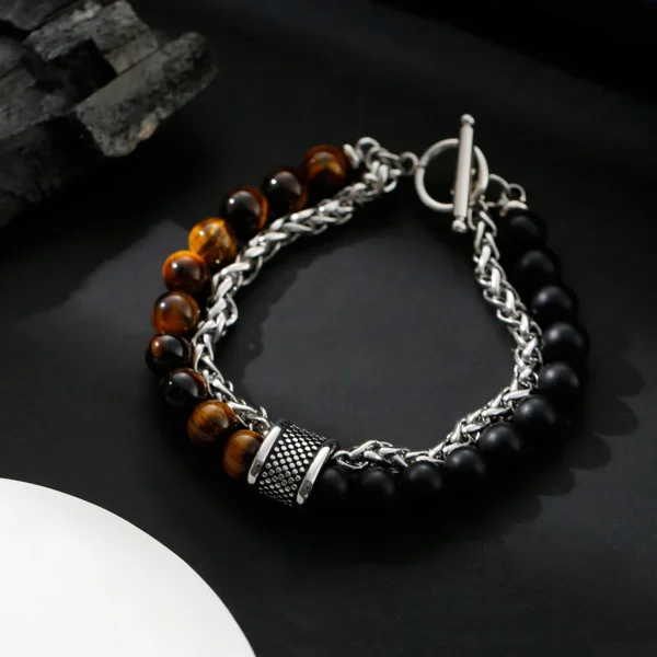 Tiger Eye Bead Bracelet - Design 6
