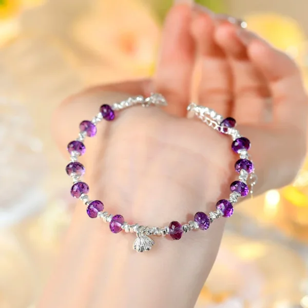 Amethyst & Crystal Bead Bracelet - Design 6 product image 3