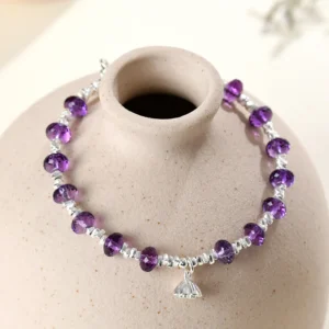Amethyst & Crystal Bead Bracelet