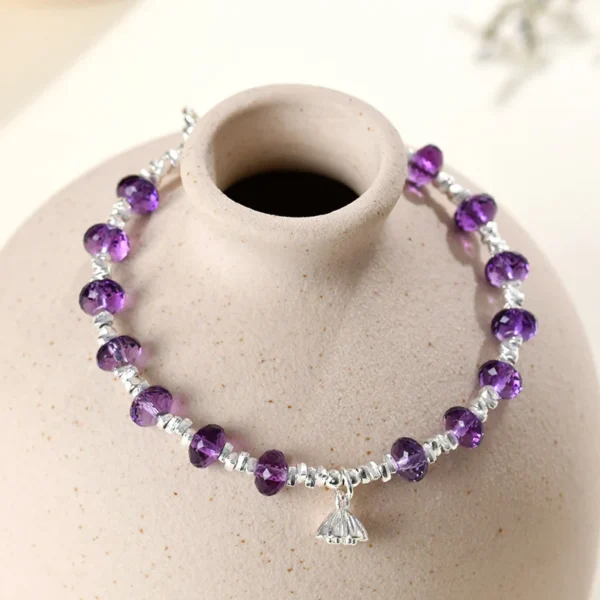 Amethyst & Crystal Bead Bracelet