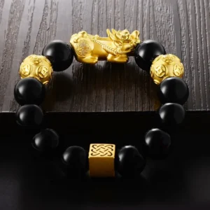 Black Obsidian Pixiu Bracelet - Design 8 product image