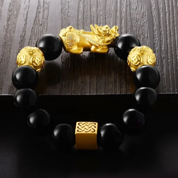 Black Obsidian Pixiu Bracelet - Design 8 product image