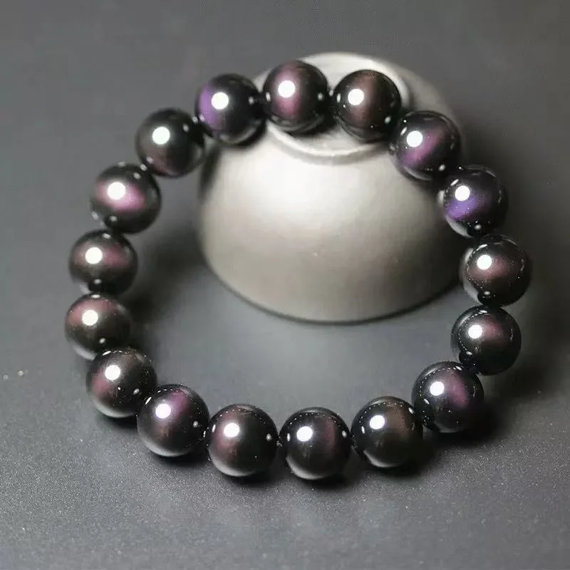 Black Obsidian Bead Bracelet - 8mm