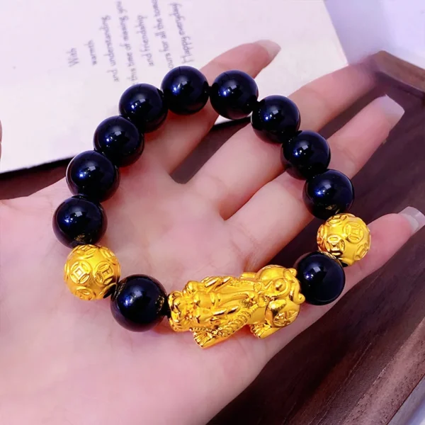 Black Obsidian Pixiu Bracelet - Design 9 product image 3