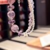 Amethyst and freshwater pearl double-strand bracelet detail