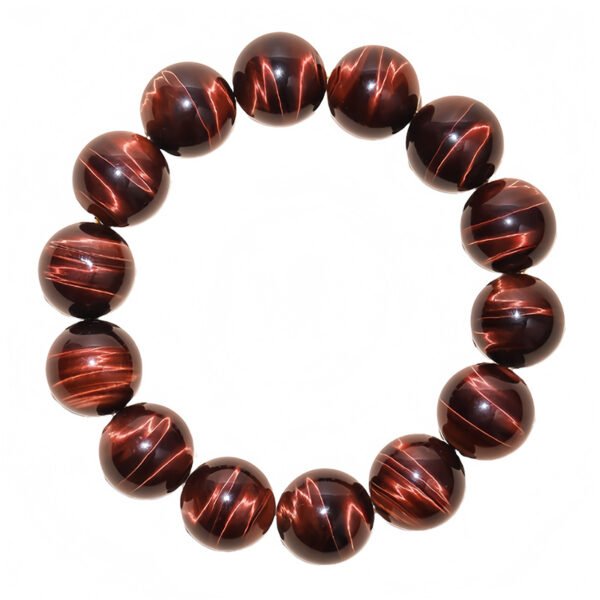 Red tiger eye bead bracelet with 16 mm round beads