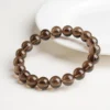 Smoky quartz bracelet with transparent brown 8mm round beads