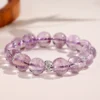 Amethyst and crystal bead bracelet side detail