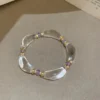 Blue crystal petal bead bracelet product view