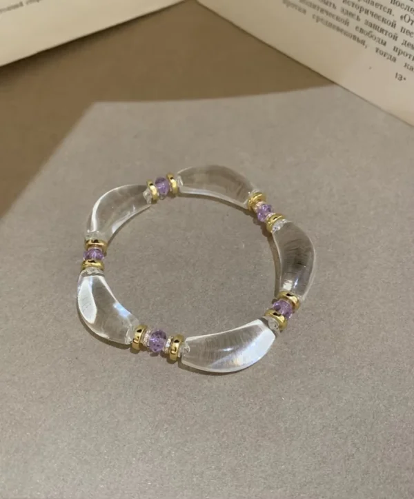 Blue crystal petal bead bracelet product view