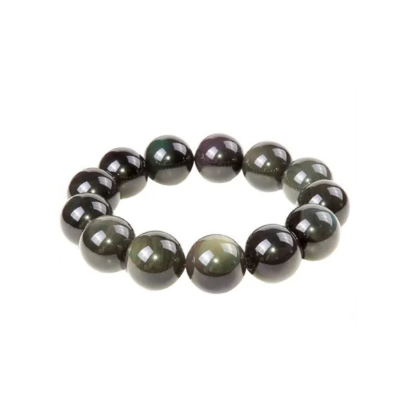 Rainbow obsidian single-strand bead bracelet product view