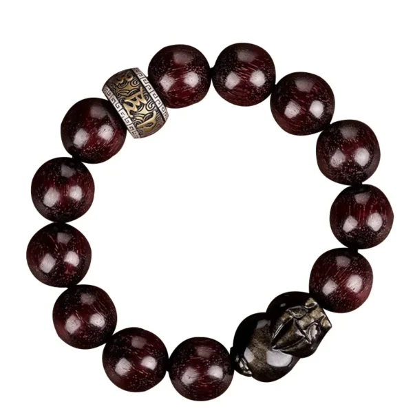 Rosewood Gold Sheen Obsidian Pixiu Bracelet Product Rosewood and gold sheen obsidian Pixiu bracelet product view