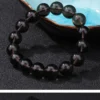 Tea Obsidian Bead Bracelet Detail Tea obsidian bead bracelet detail